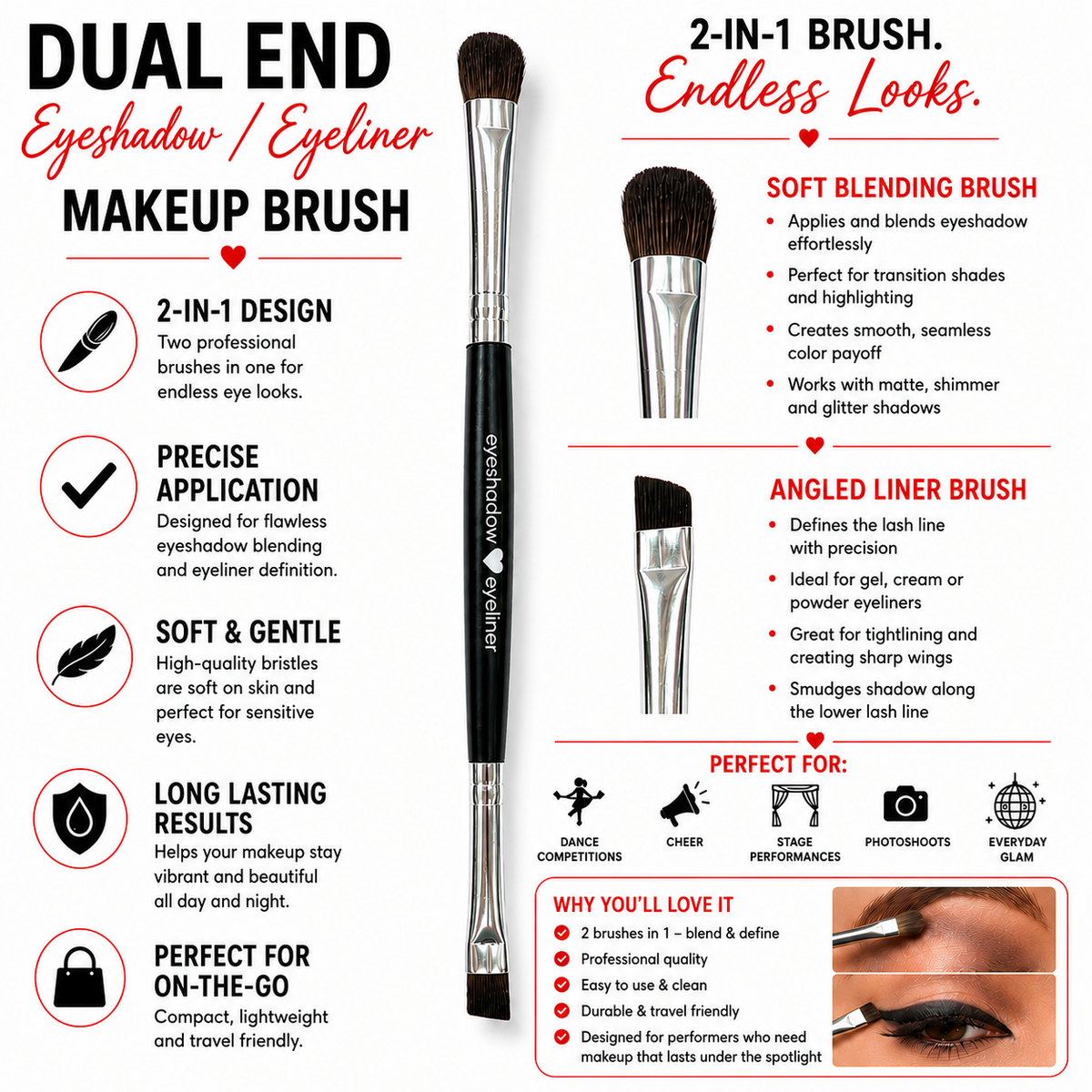 Dual End Eyeshadow and Eyeliner Brush