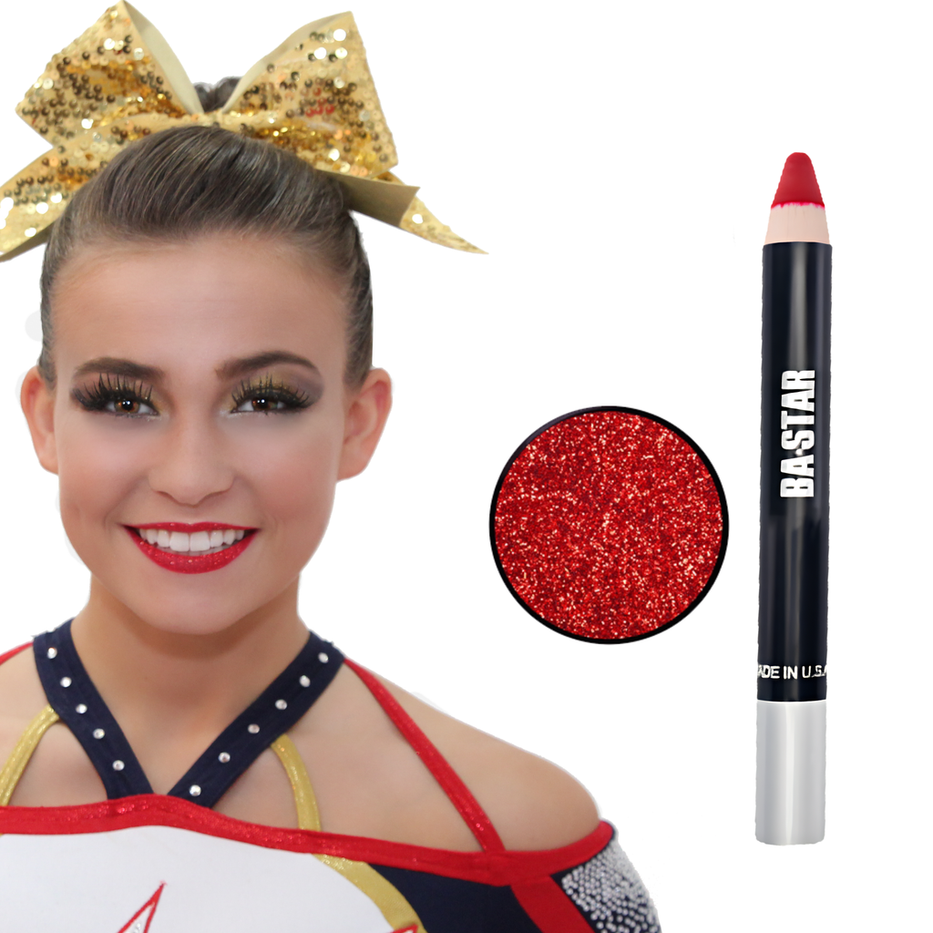 Smudge Proof Holiday Red Lip Pencil + Red Glitter