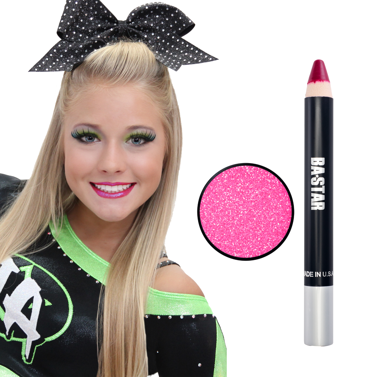 Smudge Proof Passion Pink Lip Pencil + Hot Pink Glitter