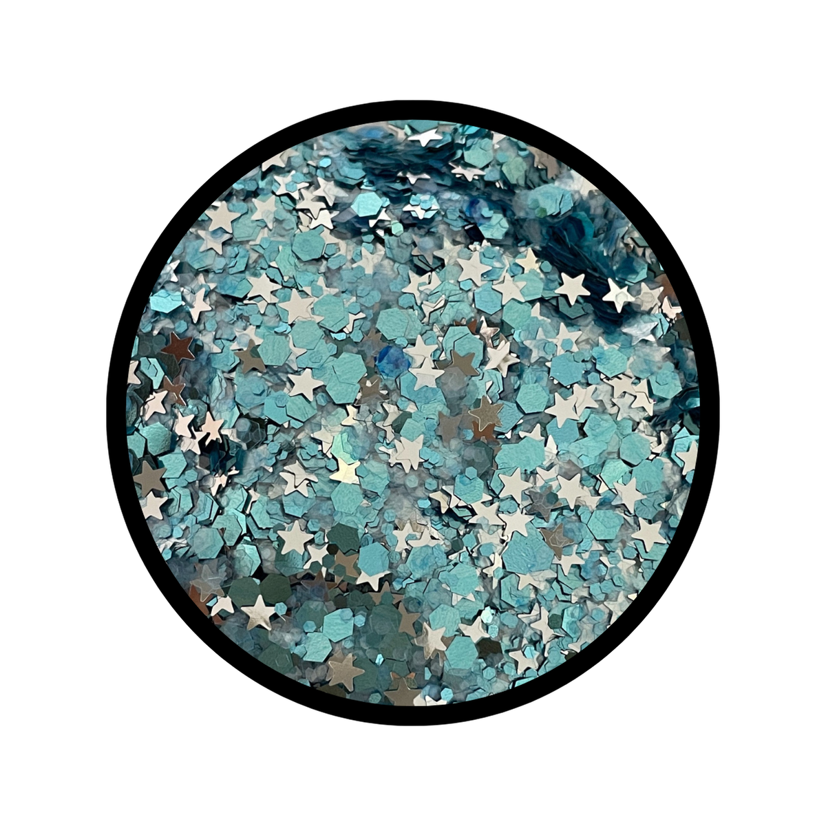 Sky Blue with Stars  Glitter